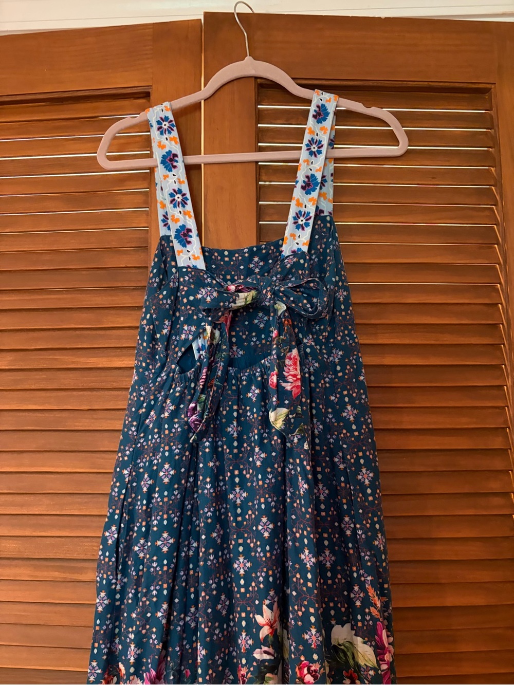 Floral Tiered Maxi Dress in Teal and Orange - Picture 8 of 15